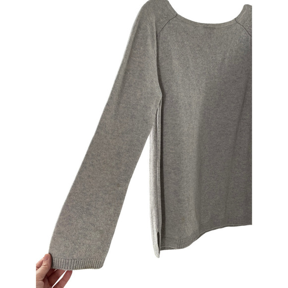 TALBOTS GREY CASHMERE CREW NECK SWEATER - Picture 5 of 11